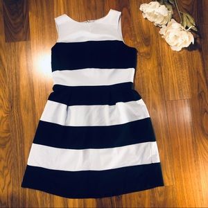 LOFT A-line Striped Dress